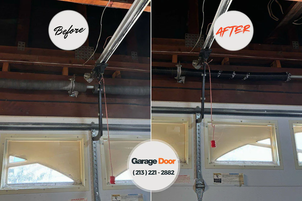 Before and after: garage door repair Short Hills, NJ